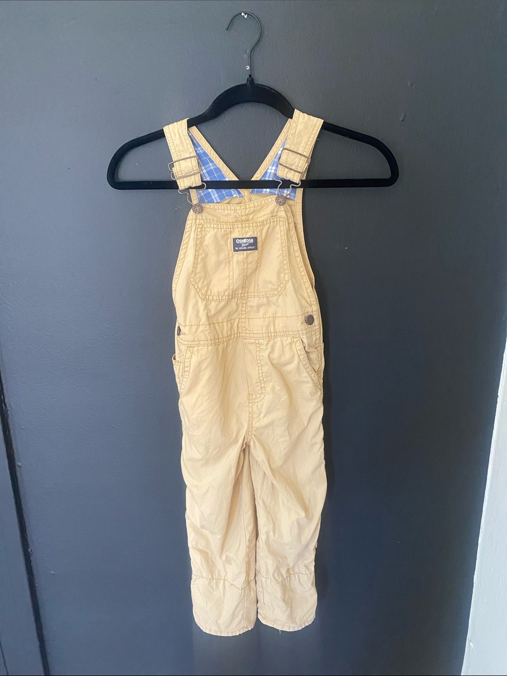 Oshkosh B’gosh 5T Kids Tan Bib Overalls